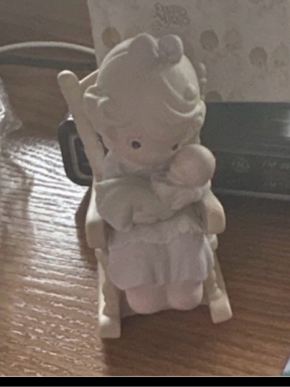 Precious Moments Cream and Pink Mother Rocking Baby Figurine